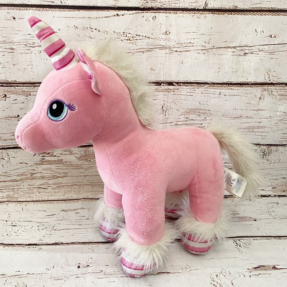 BUILD A BEAR Pink Unicorn with Stripe Hooves and Horn Plush 16"